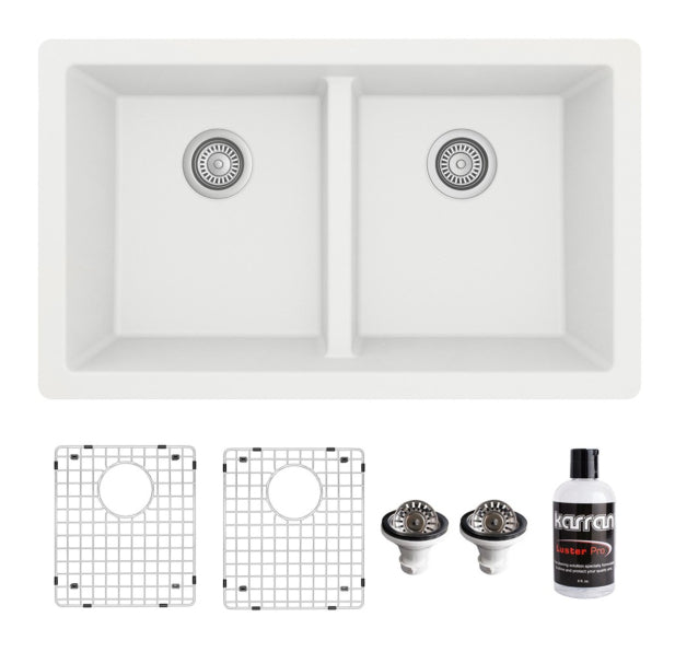 Quartz Composite White Kitchen Sink Matte 1