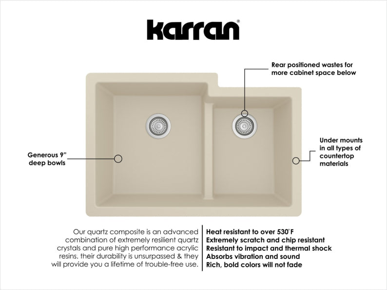 Quartz Composite Bisque Kitchen Sink Matte 3