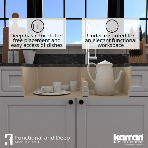 Quartz Composite Bisque Kitchen Sink Matte 8