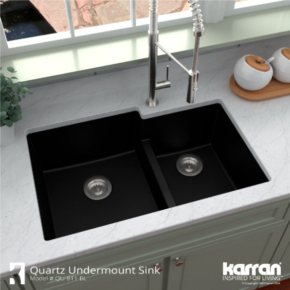 Quartz Composite Black Kitchen Sink Matte 5