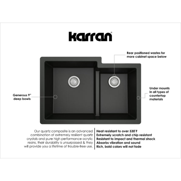 Quartz Composite Black Kitchen Sink Matte 3