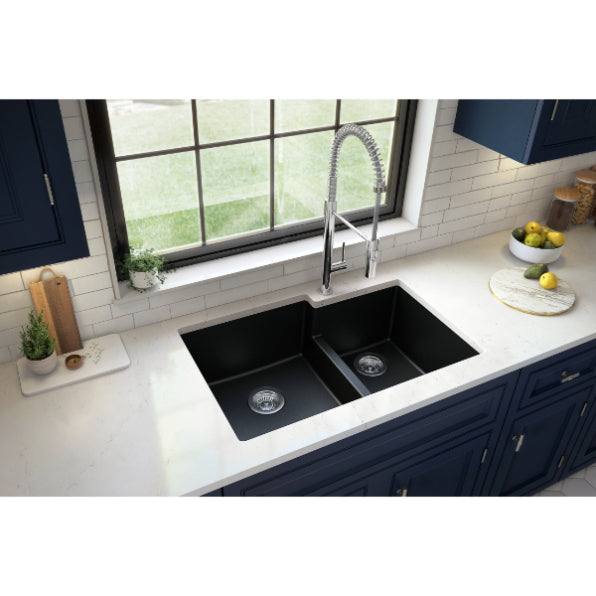 Quartz Composite Black Kitchen Sink Matte 4