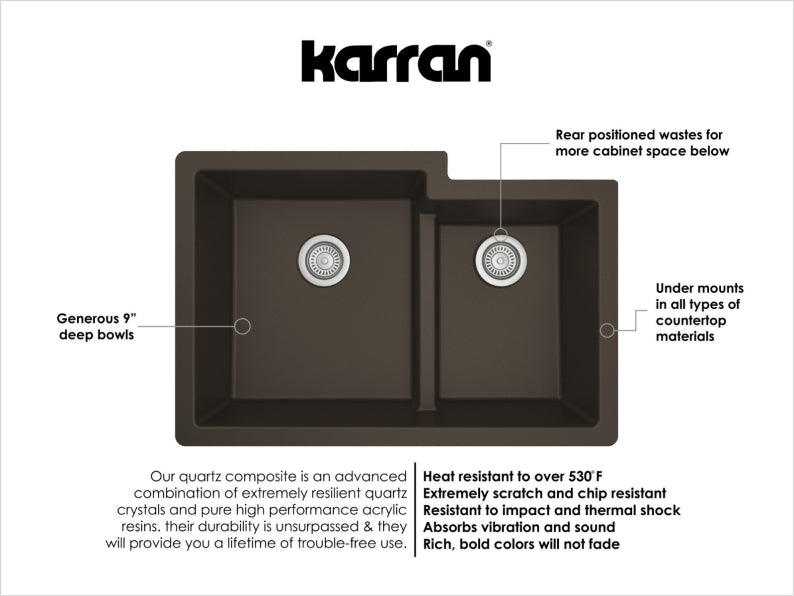 Quartz Composite Brown Kitchen Sink Matte 3