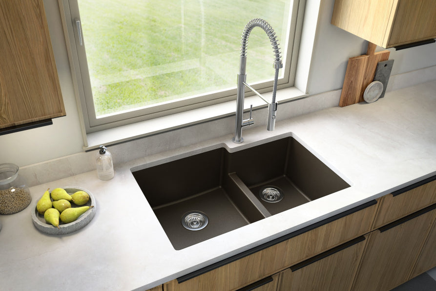 Quartz Composite Brown Kitchen Sink Matte 4