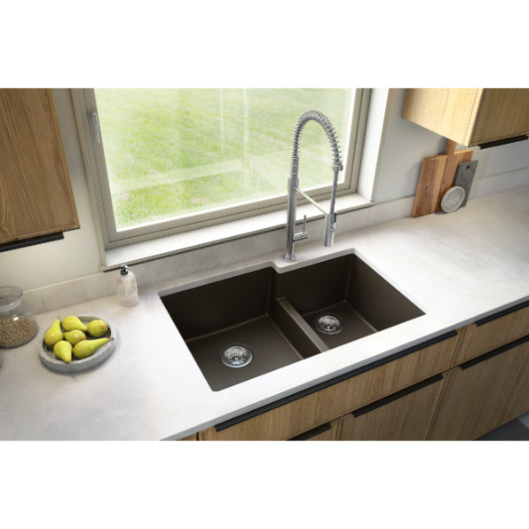 Quartz Composite Brown Kitchen Sink Matte 4
