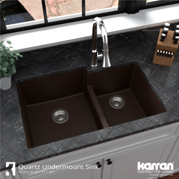 Quartz Composite Brown Kitchen Sink Matte 5