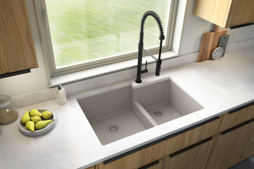 Quartz Composite Concrete Kitchen Sink Matte 4