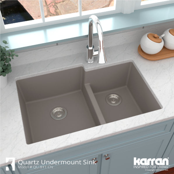 Quartz Composite Concrete Kitchen Sink Matte 5