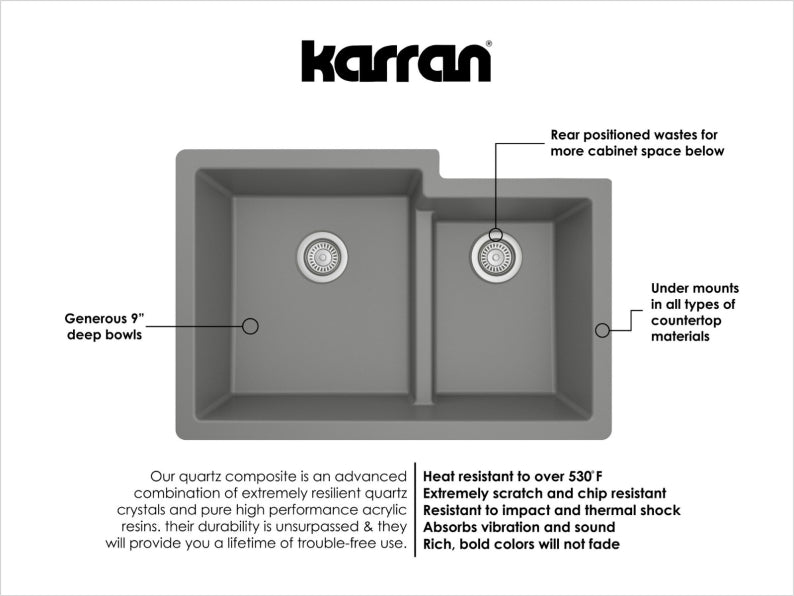 Quartz Composite Grey Kitchen Sink Matte 3