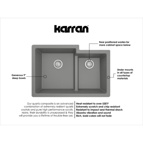 Quartz Composite Grey Kitchen Sink Matte 3