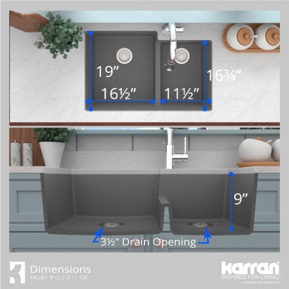 Quartz Composite Grey Kitchen Sink Matte 7