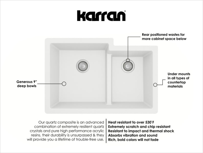 Quartz Composite White Kitchen Sink Matte 3
