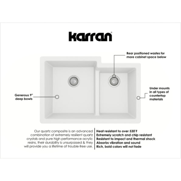 Quartz Composite White Kitchen Sink Matte 3