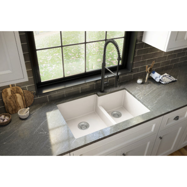 Quartz Composite White Kitchen Sink Matte 4
