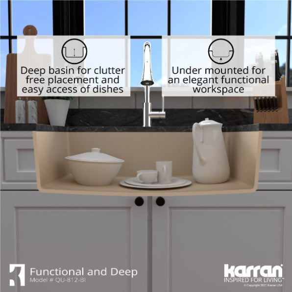 Quartz Composite Bisque Kitchen Sink Matte 7