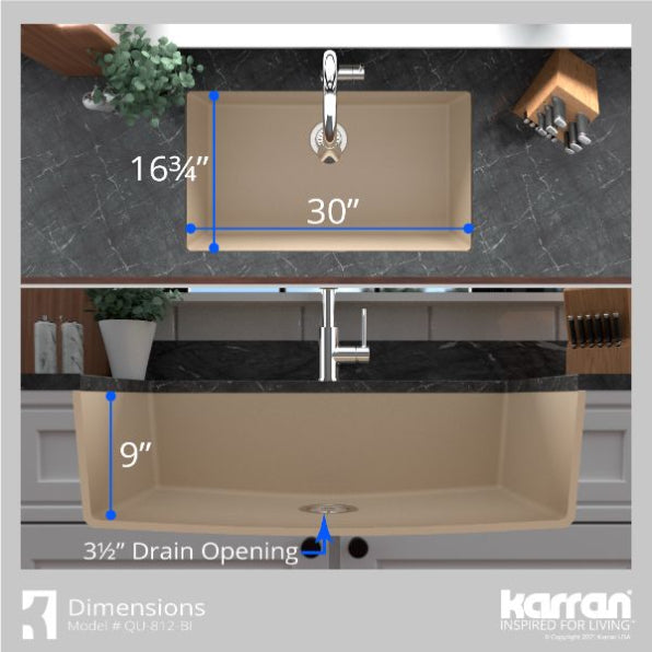 Quartz Composite Bisque Kitchen Sink Matte 5