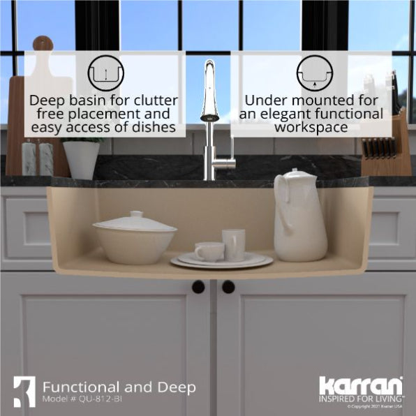 Quartz Composite Bisque Kitchen Sink Matte 6