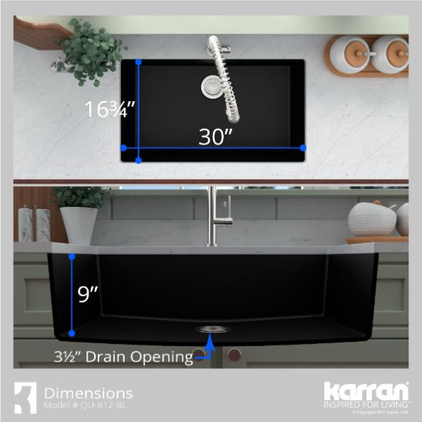 Quartz Composite Black Kitchen Sink Matte 7