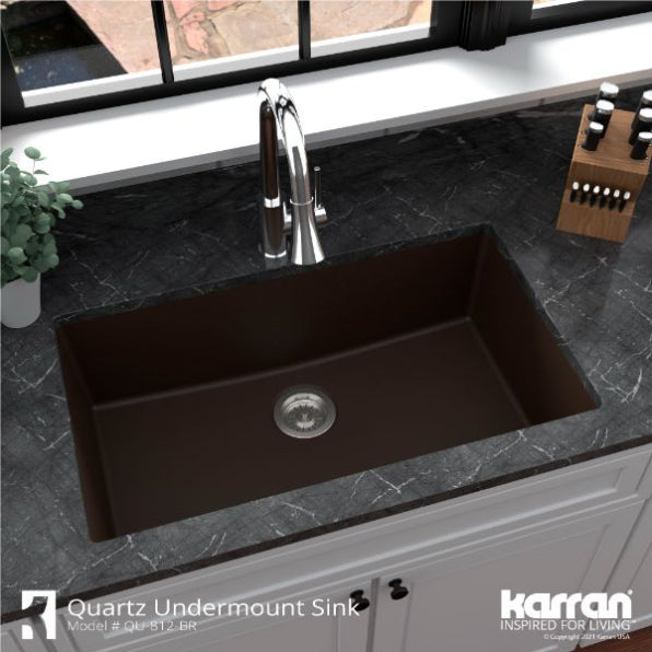 Quartz Composite Brown Kitchen Sink Matte 4