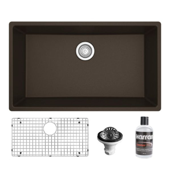Quartz Composite Brown Kitchen Sink Matte 1