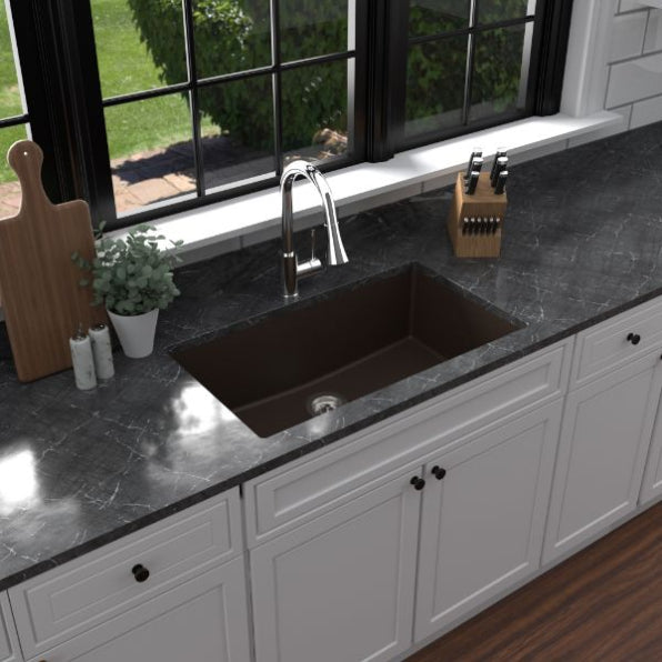 Quartz Composite Brown Kitchen Sink Matte 3