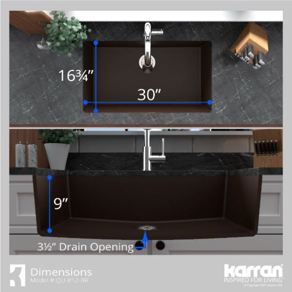 Quartz Composite Brown Kitchen Sink Matte 5