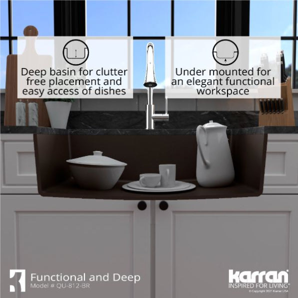 Quartz Composite Brown Kitchen Sink Matte 6