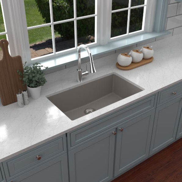 Quartz Composite Concrete Kitchen Sink Matte 3