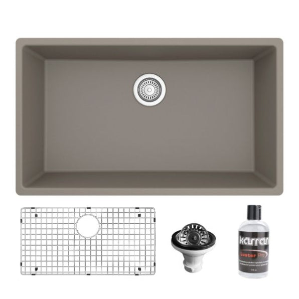 Quartz Composite Concrete Kitchen Sink Matte 1