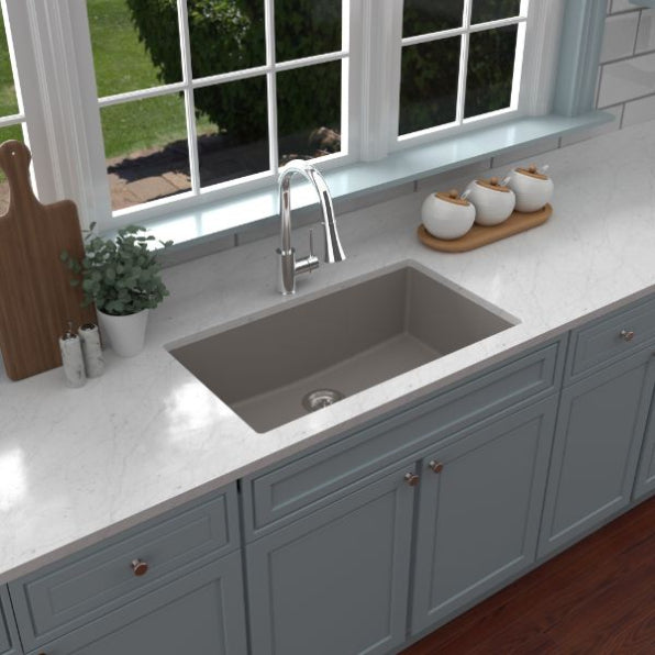 Quartz Composite Concrete Kitchen Sink Matte 3