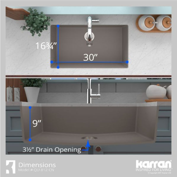 Quartz Composite Concrete Kitchen Sink Matte 5