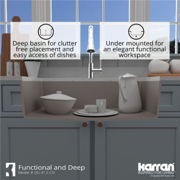 Quartz Composite Concrete Kitchen Sink Matte 6