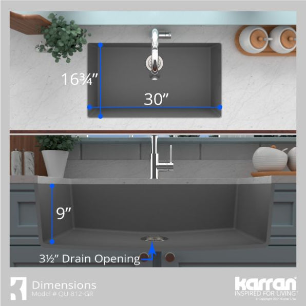 Quartz Composite Grey Kitchen Sink Matte 6