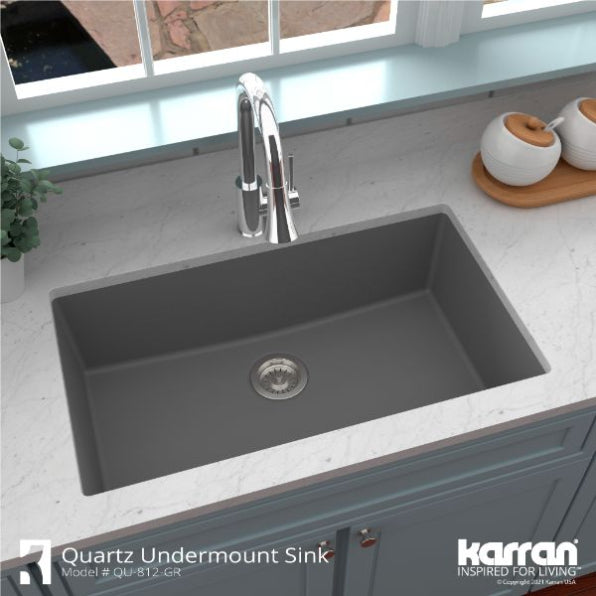 Quartz Composite Grey Kitchen Sink Matte 4