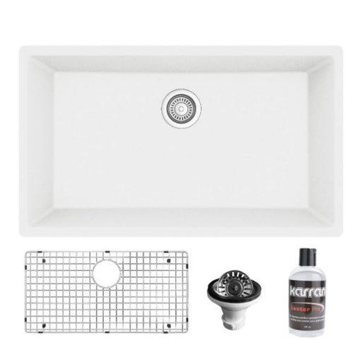 Quartz Composite White Kitchen Sink Matte 1