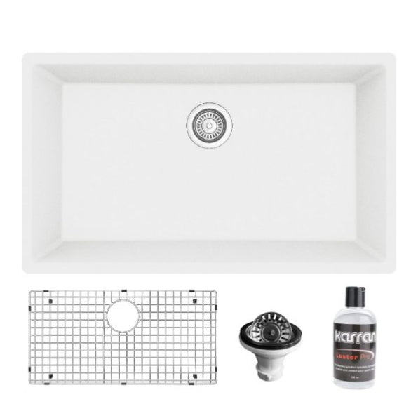 Quartz Composite White Kitchen Sink Matte 1