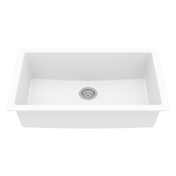 Quartz Composite White Kitchen Sink Matte 2