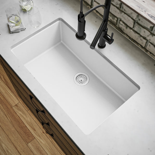 Quartz Composite White Kitchen Sink Matte 4