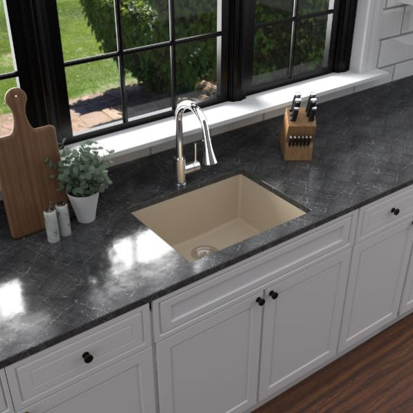 Quartz Composite Bisque Kitchen Sink Matte 3