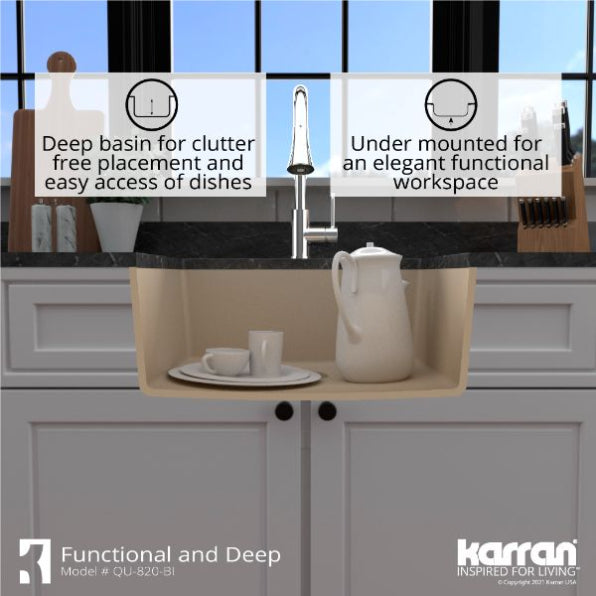 Quartz Composite Bisque Kitchen Sink Matte 6