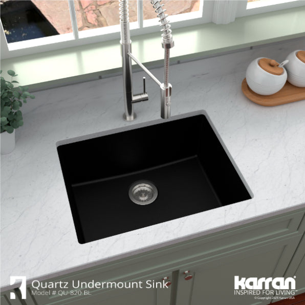 Quartz Composite Black Kitchen Sink Matte 5