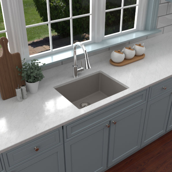 Quartz Composite Concrete Kitchen Sink Matte 3