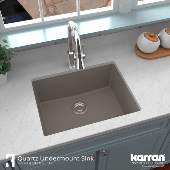 Quartz Composite Concrete Kitchen Sink Matte 4
