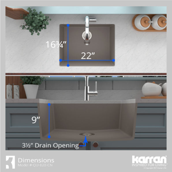 Quartz Composite Concrete Kitchen Sink Matte 6