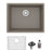 Quartz Composite Concrete Kitchen Sink Matte 1