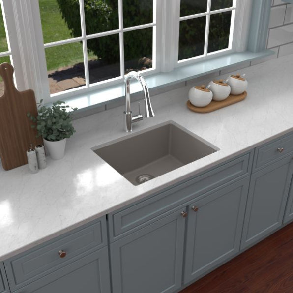 Quartz Composite Concrete Kitchen Sink Matte 3