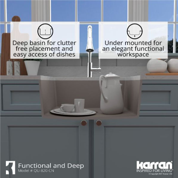 Quartz Composite Concrete Kitchen Sink Matte 6