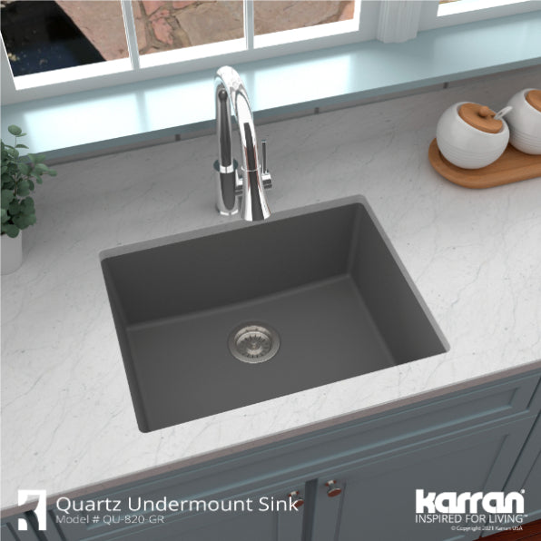 Quartz Composite Grey Kitchen Sink Matte 4