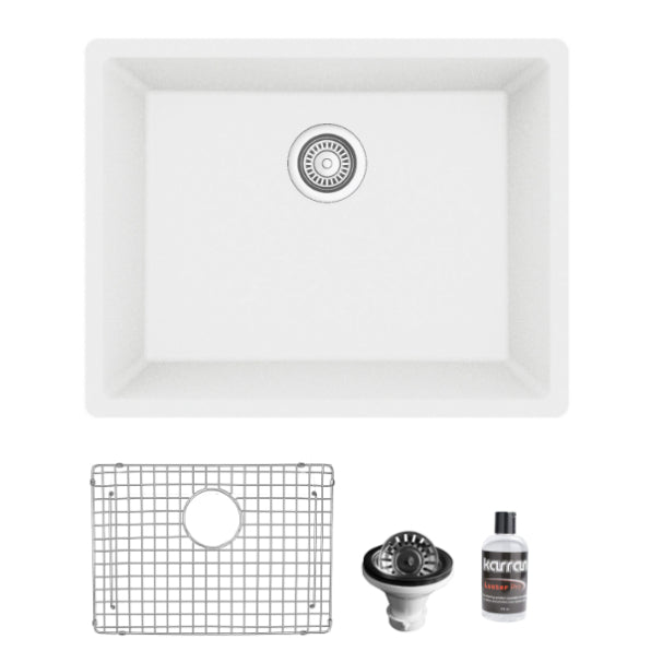 Quartz Composite White Kitchen Sink Matte 1
