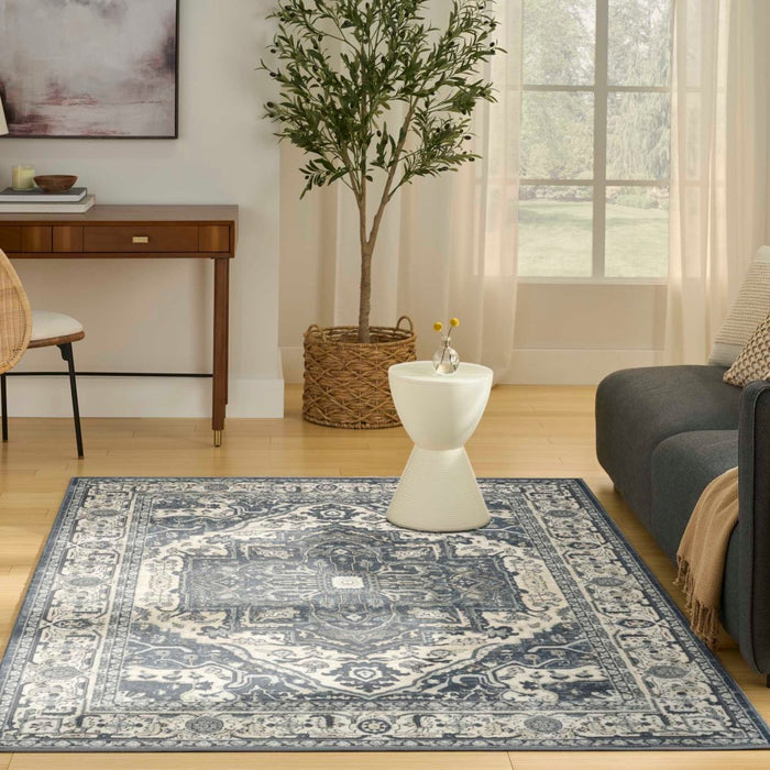 Quarry Polypropylene & Polyester Navy Ivory QUA18 NAVIV